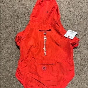 Pet Rain Champion Bright Red Hooded Pullover size L